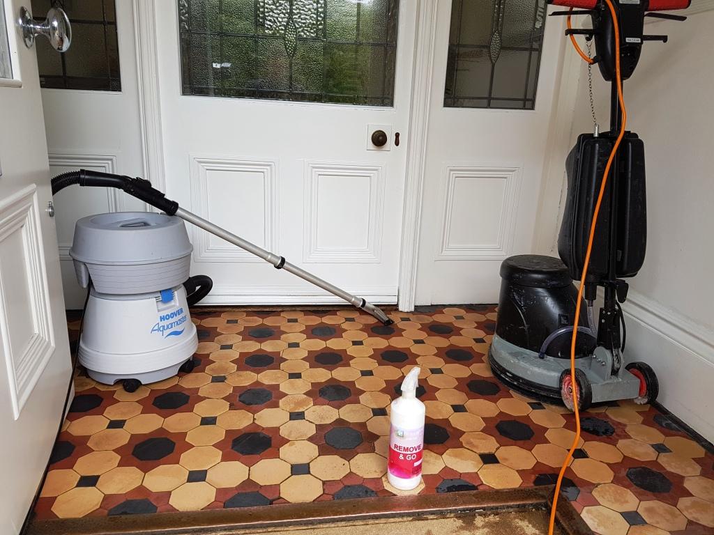 Victorian Tiles During Cleaning